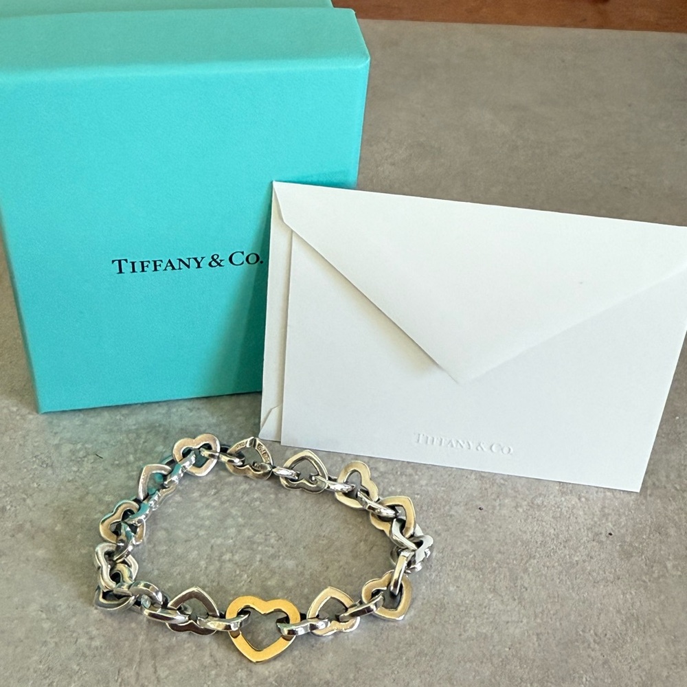 Tiffany & Co. Two-Tone Heart Link Bracelet